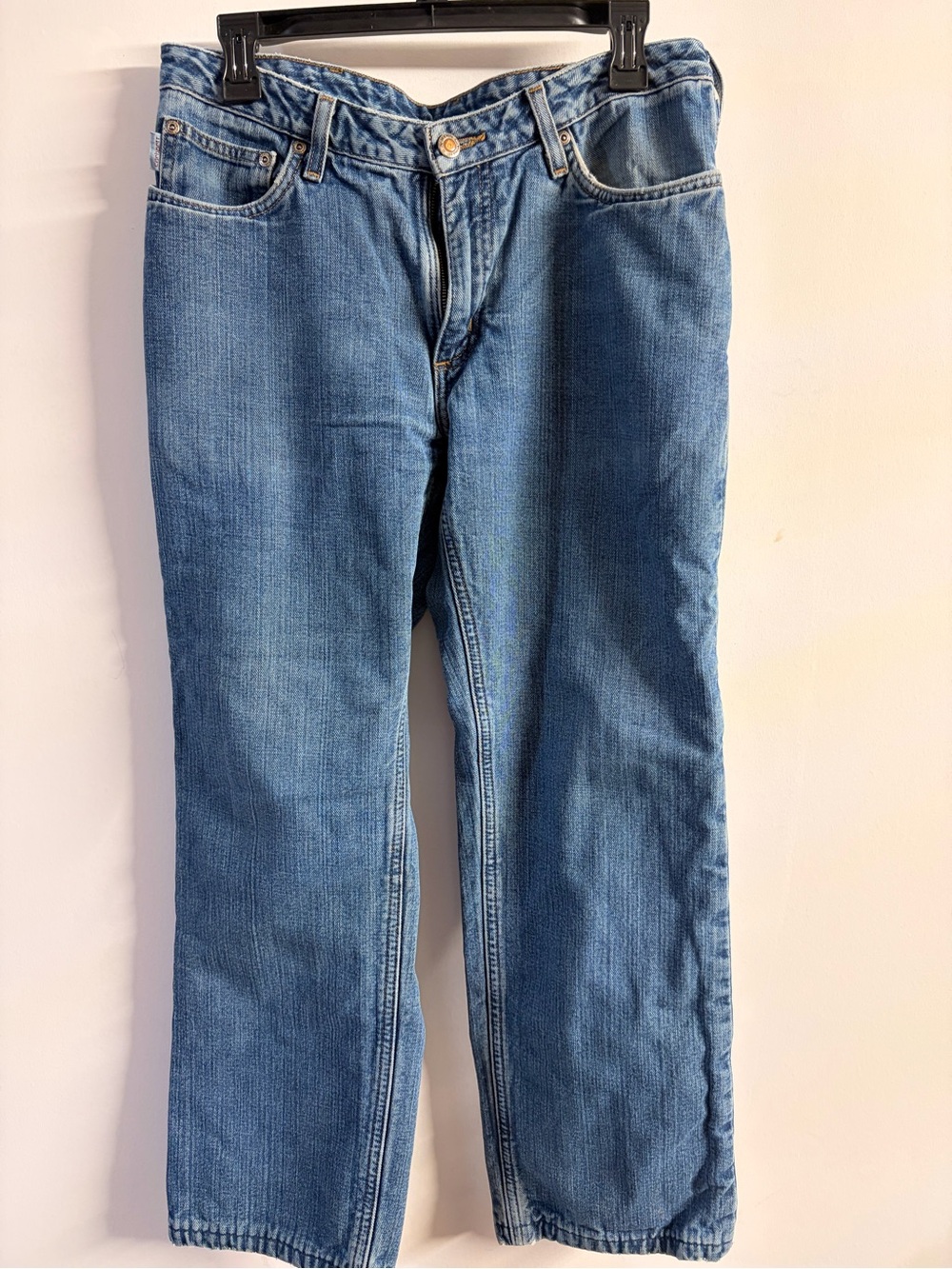 Carhartt Women's Straight-Leg Blue Denim Flannel lined Jeans 8x32